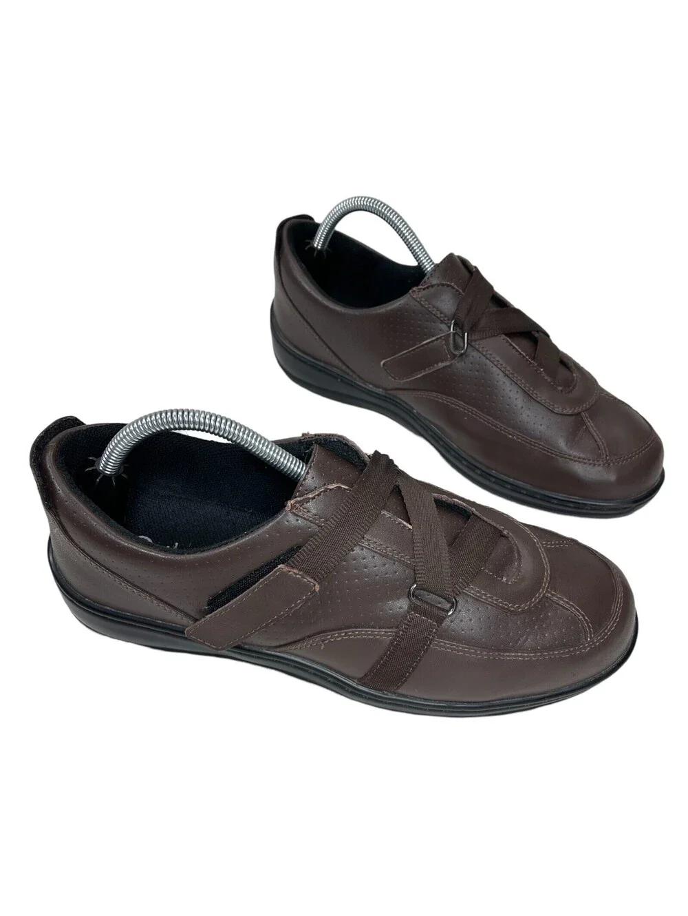 ORTHOFEET Alexandria Brown Leather Casual Comfort Shoes Womens Size US 10.5 D